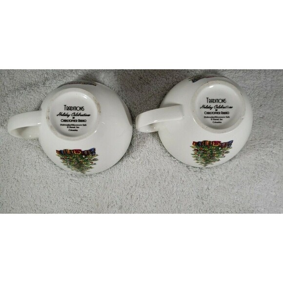 Christopher Radko Traditions Holiday Celebrations Starad Two Tea Cups Colombia - Picture 7 of 9